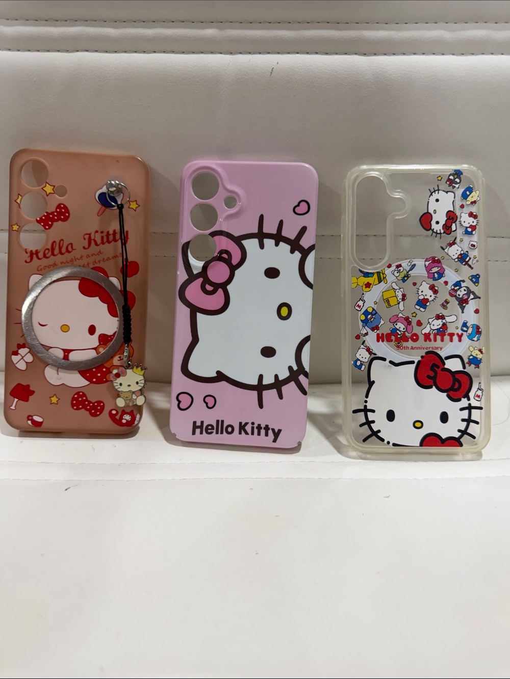 Hello Kitty Triple Design Phone Case Set – Pink, Clear & Rose